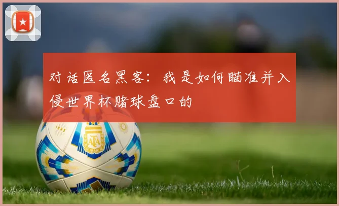 对话匿名黑客:我是如何瞄准并入侵世界杯赌球盘口的